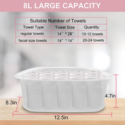 Pink Towel Steamer with Quickly Heating in 5 Mins Auto Off Timer Spa Towel Steamer for Personal Use at Home