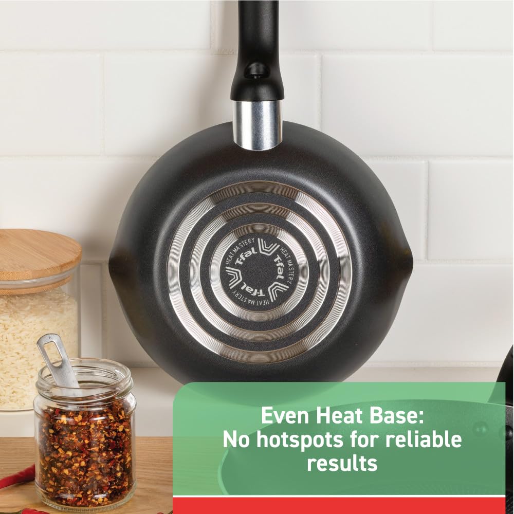 T-fal Specialty Nonstick Fry Pan Set 3 Piece, 8, 9.5, 11 Inch, Oven Broiler Safe 350F, Cookware, Pots and Pans Set Non Stick, Kitchen Frying Pans, Skillets, Durable, Dishwasher, Black