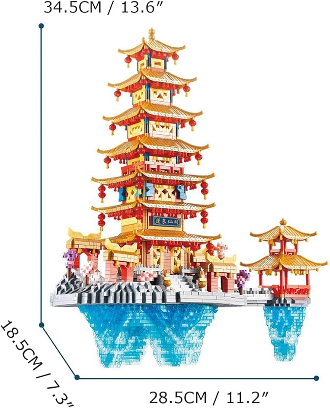 Penglai Asgard Micro Brick Building Set (5146 Pieces) – Famous Chinese Fable Architecture Model Educational Toy Gift for Kids and Adults