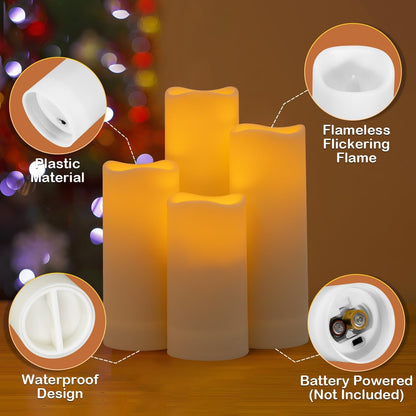 Metaku Flameless Flickering Candles Battery Operated LED Candles Set of 12 Ivory with Remote & Timer for Halloween, Christmas, Bedroom, Home, Wedding, Birthday Decoration D2.2'' x H4''5''6''7"