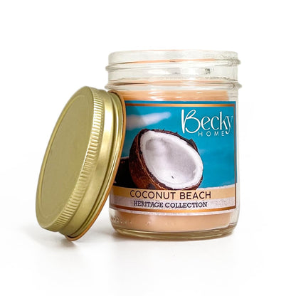 Becky Home 8oz Coconut Scented Candles for Home, 45 Hrs Soy Wax Candle, Aromatherapy Candle Gifts for Men and Women