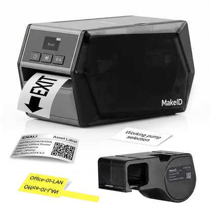 Makeid D50 Industrial Label Printer, Desktop Label Maker 2" Print Head, Mobile APP & PC Editor Compatible, 2600mAh Li-ion Battery, Come with 1.97" W x 26.24ft L Label Heavy-Duty Labeler for Job Sites