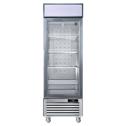 Kenmore Pro 23 Cu. Ft. Swing Glass Door Upright Commercial Display Freezer | 27" W Single-Door Merchandiser | Freestanding Convertible Freezer/Refrigerator | Digital Temperature Display | ETL-Approved