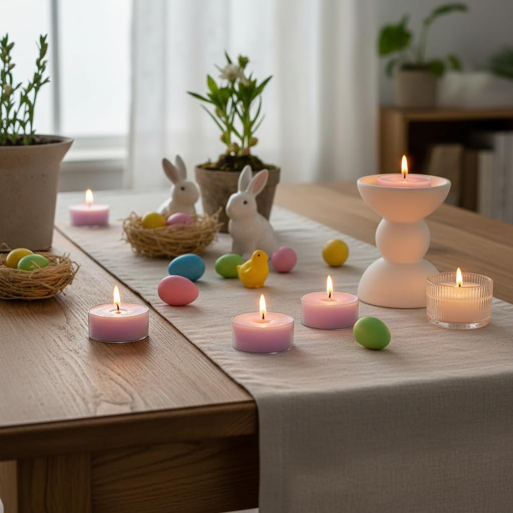 Scented Tealight Candles Light Purple Lavender Scented 12 Count Hand Poured Smokeless 4 Hour Clean Burn for Bedroom Relaxation Spa Night Meditation Yoga Practice Evening Wind Down