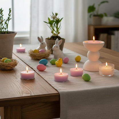 Scented Tealight Candles Light Purple Lavender Scented 12 Count Hand Poured Smokeless 4 Hour Clean Burn for Bedroom Relaxation Spa Night Meditation Yoga Practice Evening Wind Down
