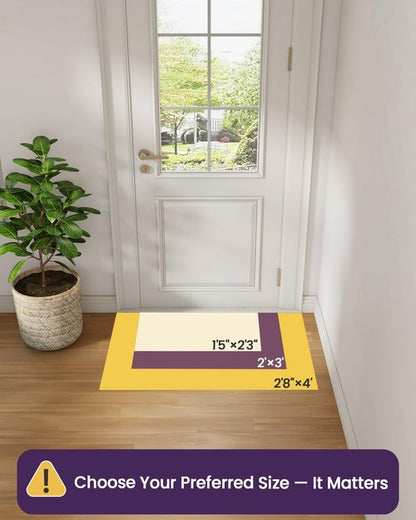 DEXI Ultra Thin Indoor Door Mat - Non-Slip Rubber Backing, Easy Clean Dirt Trapper | 24x36, Beige