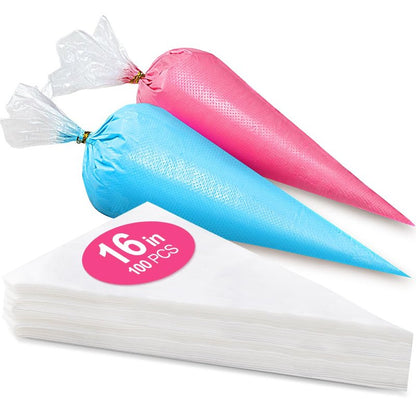 16 Inch Piping Bags Disposable, 100Pcs Large Pastry Bags, Frosting Bags, Cake Decorating Bags, Decorating Bags Large Piping Bags, Decorating Bags