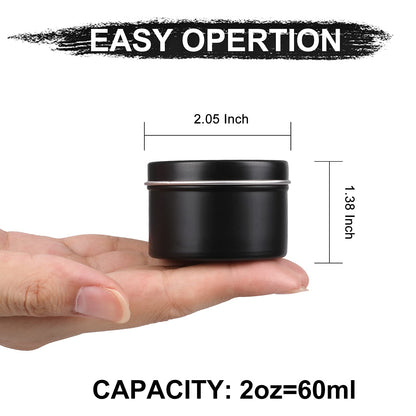 DINGPAI Candle Tins - 27 Black Metal Containers, 2oz Each, DIY Candle Making, Arts & Crafts, Storage & Gifts