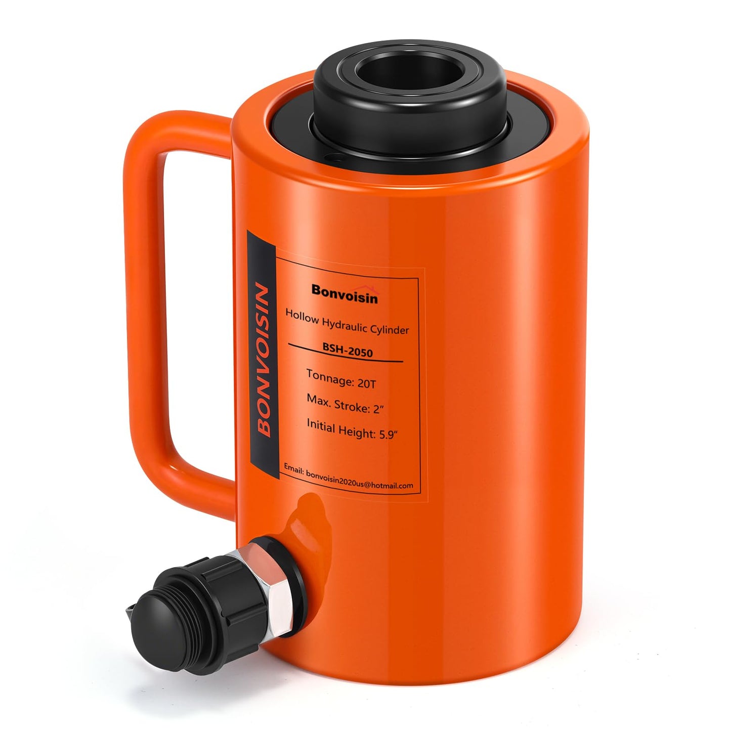 Bonvoisin Hydraulic Hollow Jack Cylinder 20T Hydraulic Ram Cylinder 2" Stroke Porta Power Ram Single Acting Lifting Cylinders for Machinery Shipbuilding