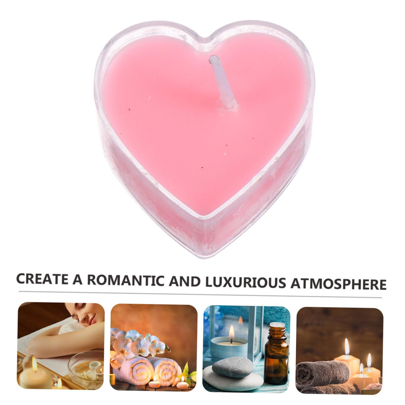 Baluue 9Pcs Heart Shape Scented Candles Romantic Proposal Tea Lights with Fresh Rose Eco Friendly Soft Glow for Wedding Home Decoration and Valentines Day Gift