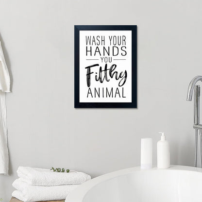 Skiennix Bathroom Decor Wall Art - Black and White Framed Prints for Guest Toilets & Kids' Washrooms