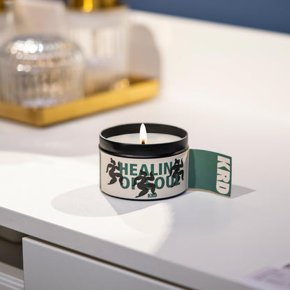 KRD Cashmere Wood Chestnut Candle, 6.4oz Strong Scented Candle, 42H Burn, Warm Woody Coconut Soy Wax Aromatherapy