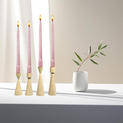Kemladio 8 pcs 10 inch Taper Candles,Burning Unscented Tapered 7.5 hrs,Fancy Dinner,Tall Candle Sticks, Halloween Party Decorations (8pcs, Pink)