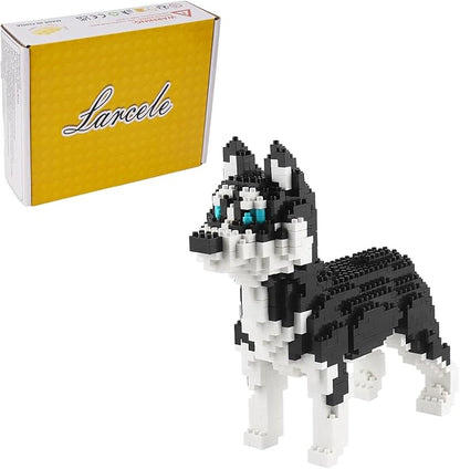 Larcele Micro Husky Dog Building Blocks Super Mini Pet Building Toy Bricks 950 Pieces KLJM-02 (Husky)