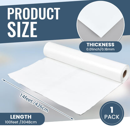 Geyoga 14' x 100' White Boat Shrink Film 7 Mil Thick Polyethylene Plastic Shrink Wrap for Use with Heat Gun Ldpe Marine Wrap Boat Film Plastic Sheeting for Protection and Storage