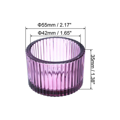 PATIKIL 2 Pcs Tealight Candle Holder, Tea Lights Candle Holder Glass Votive Candle Holders Glass Candle Holders for Table Centerpiece Decor Wedding Dinner Party, Purple
