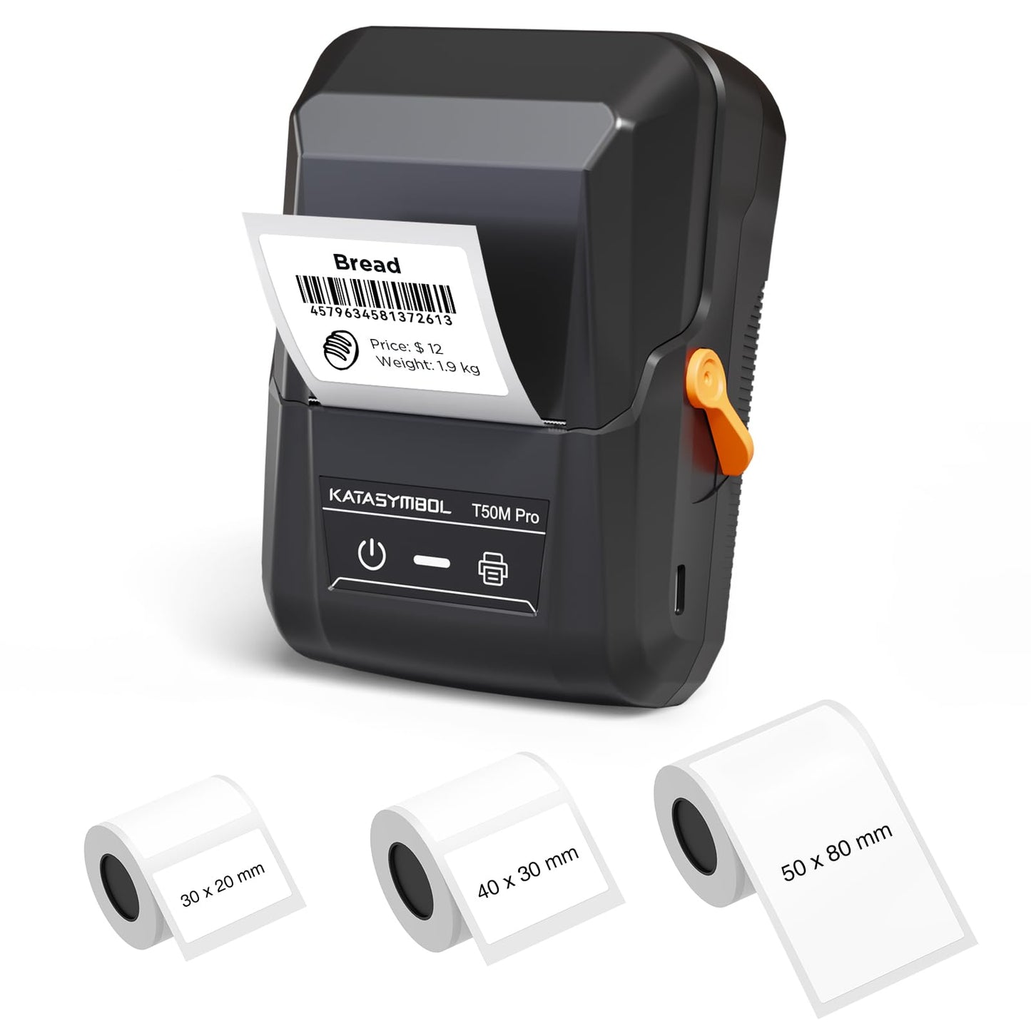 SUPVAN T50M Pro Bluetooth Label Maker Machine with 3 Tapes, Wide Waterproof Label, Versatile App with 40 Fonts and 450+ Icons, Inkless Labeler for Home, Kitchen, School, Office Organization, Black