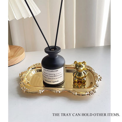 Candle Spinner Spinning Candle Holder with Tray and Bear Accessories, Gold Tea Lights Candle Holder for Table Decoration, Christmas, Valentine's Day, Party Decoration (Carousel)
