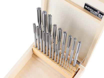 Accusize Industrial Tools 1-13 mm by 0.5 mm High-speed Steel Chucking Reamer Set in a Fitted Case, Set of 25 Pieces, 5500-SB00