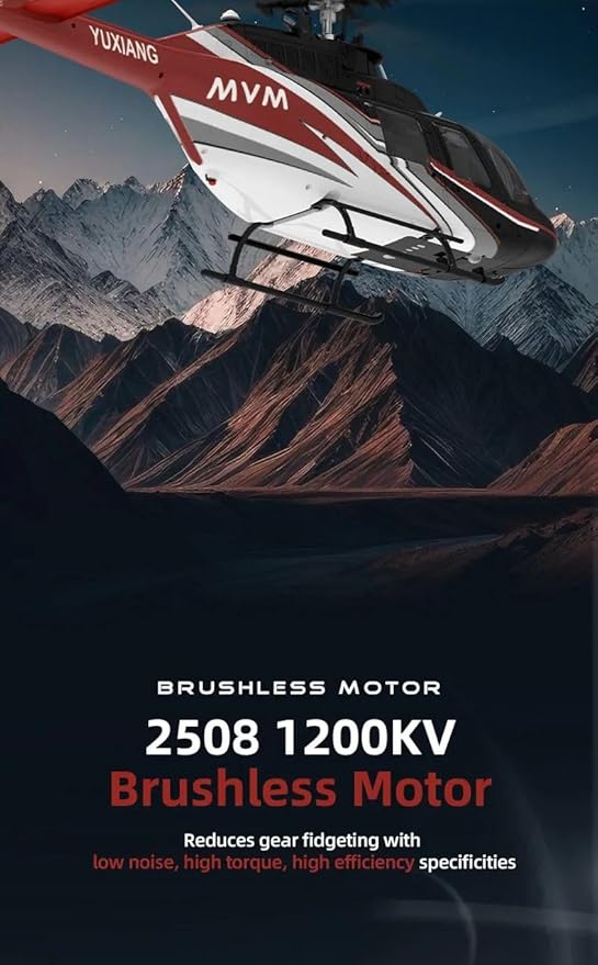 Hanll YUXIANG F08 Bell 206 RC Helicopter for Adults 1/27 2.4G 6CH Brushless Direct-Drive 6G Flybarless RC Helicopter with 6-Axis Gyro Optical Flow Positioning RTF/ 1 Battery