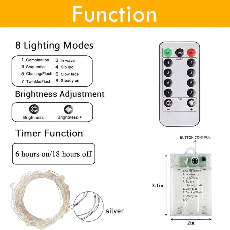 3-Pack 78FT 240 LED Fairy Lights Battery Operated with Timer & Remote, Waterproof Twinkle Lights Indoor Outdoor 8 Modes for Bedroom Centerpiece Wedding DIY Party Christmas Classroom Dorm Decoration