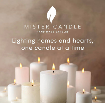 Mister Candle - 2" Glass Votive Candles – 54 Pack, Soy Wax Filled Candle Holders, 10 Hour Burn Time, Hand Poured Unscented White Votives for Weddings, Events, Emergency Use, Party Favors