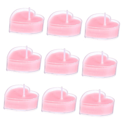 Baluue 9Pcs Heart Shape Scented Candles Romantic Proposal Tea Lights with Fresh Rose Eco Friendly Soft Glow for Wedding Home Decoration and Valentines Day Gift