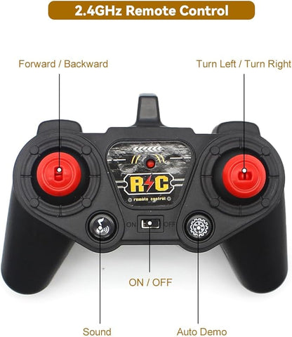 RC Semi Truck Remote Control Semi Truck and Trailer Toy 22.5 Inch 2.4Ghz Semi Truck Toy with Sound and Lights Road Roller Model 1/24 RC Construction Vehicles Toy for Adults &amp Kids Boys