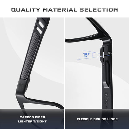 Reglaaly Blue-Light-Blocking-Glasses Men/Women Gaming Glasses Computer Screen Eyeglasses Metal Frame （black）