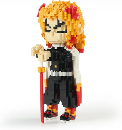 MACTANO Anime Demon Figure Micro Mini Building Set Slayer Rengoku Kyoujurou Building Block Toy for Adult-1383pcs