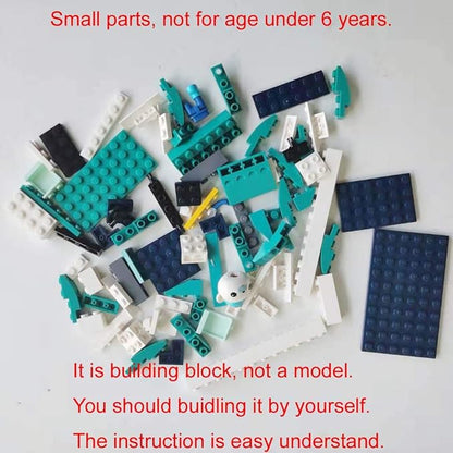 for Age 6+ Building Block Ocean Adventure Octonauts GUP-W White Shark Base Barnacles Shellington Peso 403pcs Building Brick Set-No Package Box (3705)