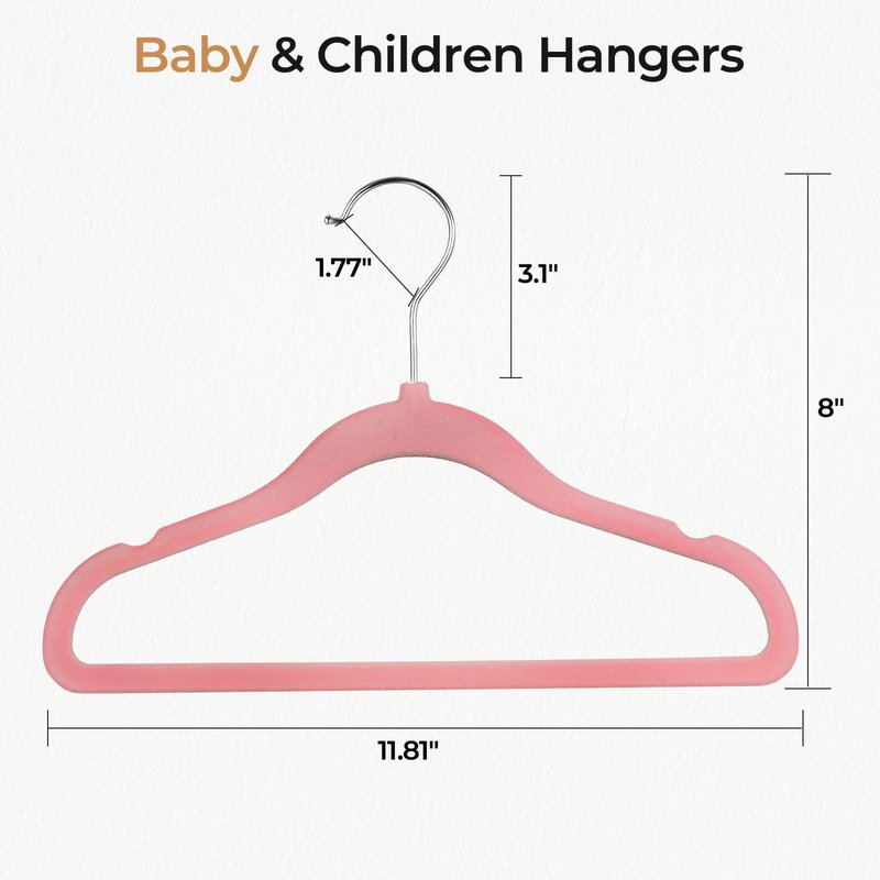 GoodtoU Kids Hangers Velvet 50 Pack 14" - Kids Felt Hangers Non Slip Toddler Hanger Childrens Hanger for Kid