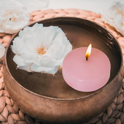 Axiom - Unscented 12 Piece Pink Floating Candles for Centerpieces - 2" Dripless and Smokeless Floating Candles with 4 Hours Burning Time for Wedding, Pool, Parties, Home Decor