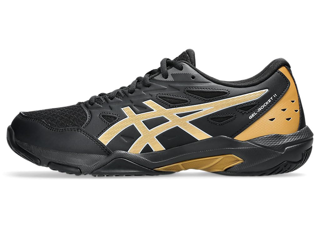 ASICS Men's Gel-Rocket 11 Volleyball Shoes, 9.5, Black/Piedmont Grey