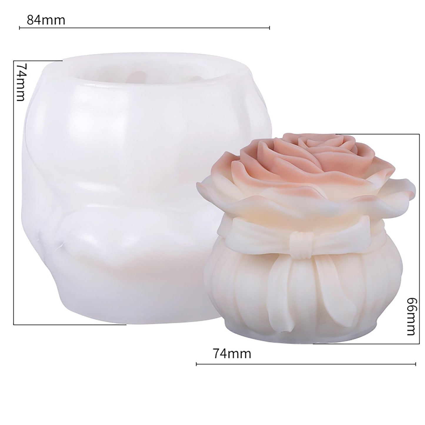 Rose Flower Succulent Bud Cylinder Silicone Wave Spiral Candle Mold - Silicone Resin Casting Molds for Candle & Resin & Soap Craft Supplies