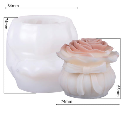 Rose Flower Succulent Bud Cylinder Silicone Wave Spiral Candle Mold - Silicone Resin Casting Molds for Candle & Resin & Soap Craft Supplies