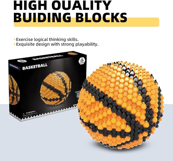 Basketball Building Block Set Adults challenging STEM Block Decorations Miniature 3D Educational Toys for Ages 14 15 16 and Above (579 Pieces)