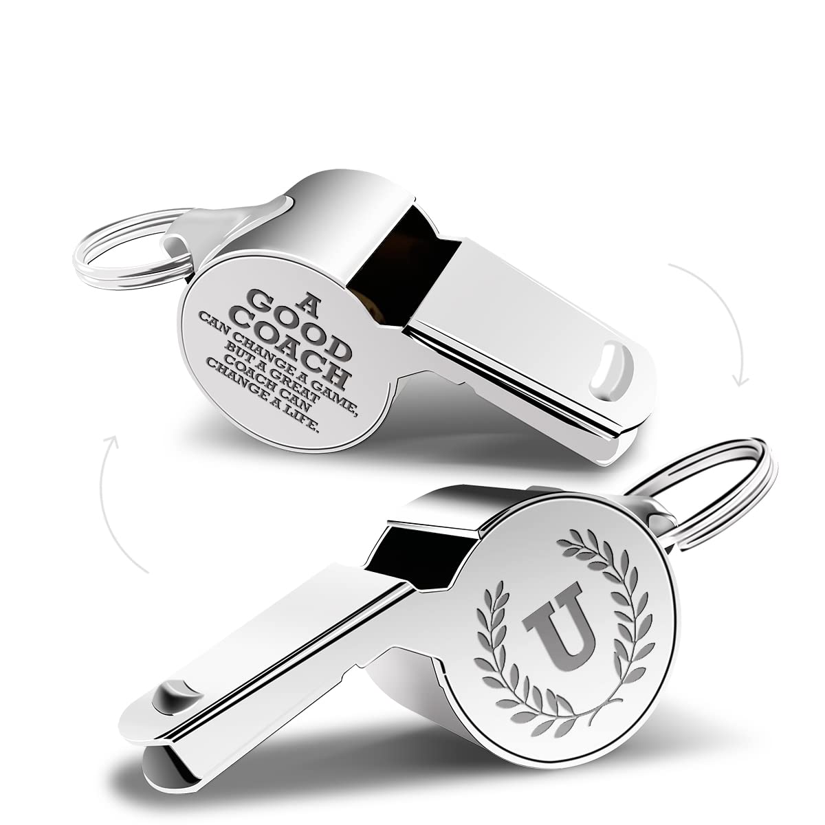 Letters Coach Gifts, Whistle for Coaches, Whistle Emergency, Thank You Coach Gifts, Coaches Whistle with Lanyard Cheer Coach Gift for Men Women Teachers Referees School Sports Coach Outdoor, Letter U
