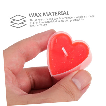 Mobestech 18Pcs Romantic Heart Shaped Tealight Candles Dripless Long Burning Red Proposal Decor for Weddings Bedrooms Parties and Valentines Day Ambiance