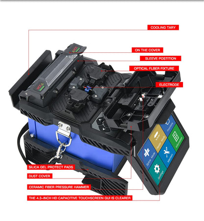 T45 Core Alignment Fusion Splicer Kit, Fiber Optic Welding Splicing Machine with FC-30 Cleaver