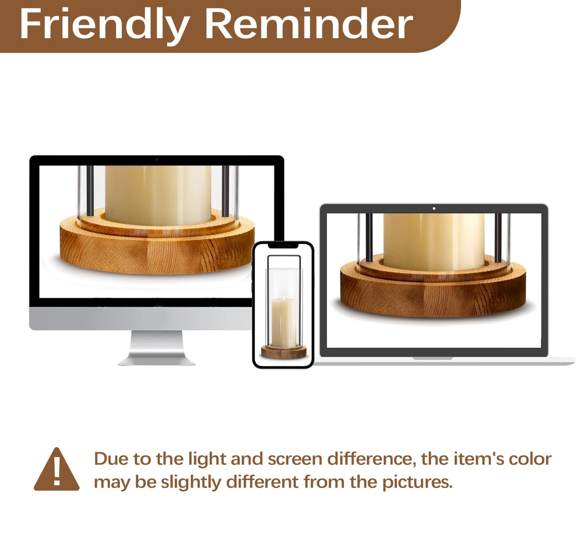 Houmury Farmhouse Candle Holder Decor Boho Glass Hurricane Lantern for Table Centerpieces Set of 2 Decorative Wood Metal Candle Holders for Living Room Dining Patio Home Decoration (Brown)