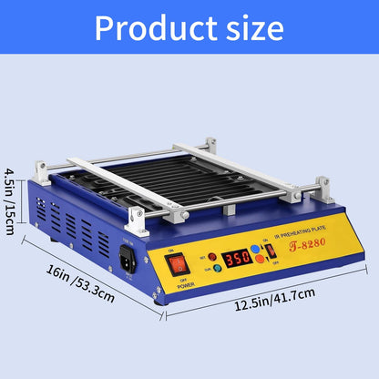 T8280 Soldering Station,1600W IR-Preheating Oven,Infrared Pre-Heating Rework Station PCB SMD BGA Solder Repair Hot Air Rework Station