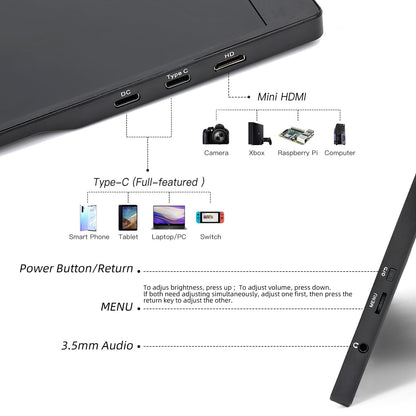 QQU 15.6 Inch Portable Monitor Touchscreen with Stand, Portable Travel Monitor 1080P IPS/HDR Laptop Screen Extender for Gaming and Computer Display, Compatible with Laptop PC Phone PS4/PS5 Switch
