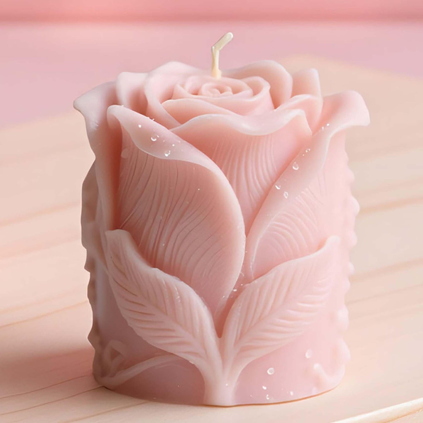 Large Tulip Bud Flower Succulent Leaves Cylinder Molds Silicone Wave Spiral Candle Mold - Silicone Resin Casting Molds for Candle & Resin & Soap Craft Supplies