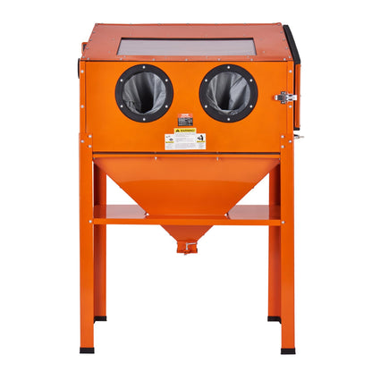 60 Gallon Sandblasting Cabinet, 40-120PSI Sand Blasting Cabinet with Stand, Heavy Duty Steel Sand Blaster with Blasting Gun & 4 Ceramic Nozzles for Paint, Stain, Rust Removal