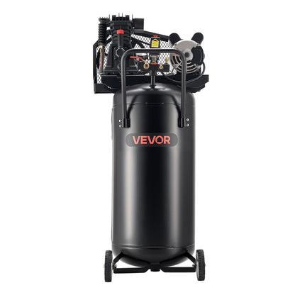 VEVOR 30-Gallon Air Compressor, 2HP 5.3SCFM at 90PSI, Max 125PSI Pressure Oil-Lubricated Air Compressor Tank, Portable on Wheels for Auto Repair, Tire Inflation, Spray Painting, Woodwork Nailing, 120V