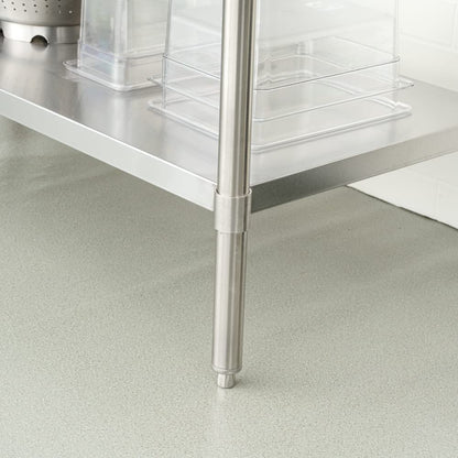 Restaurantware-Kitchen Tek 60x30 Inch Stainless Steel Table,1 Commercial Work Table - Galvanized Legs & Undershelf,Adjustable Feet,Stainless Steel 304 Metal Table,Great For Food Prep,For Home Or Hotel