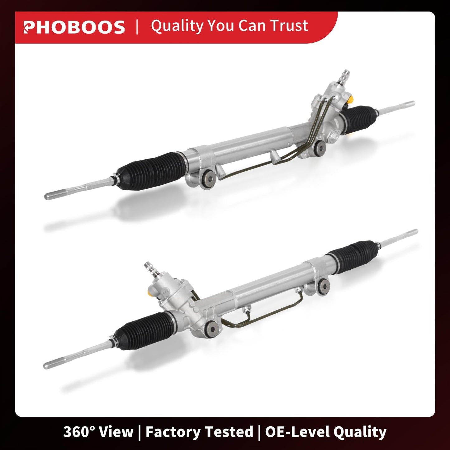 PHOBOOS Hydraulic Power Steering Rack and Pinion Assembly Compatible with Toyota Tacoma 2005-2021 2.7L/3.5L/4.0L, New Unit, Leak Resistance, Direct Fit, Ref. 26-2629,【Rack Length: 49.75 inch】