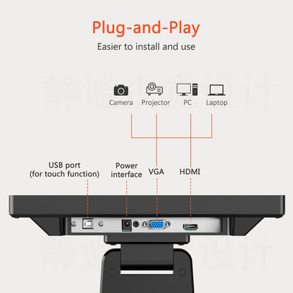 NewHail 12.1-inch POS Touch Screen Monitor, Capacitive Touchscreen with HDMI/VGA Input, Heavy-Duty Metal Stand, for Retail, Restaurant, Bar, Gym, Warehouse and POS System