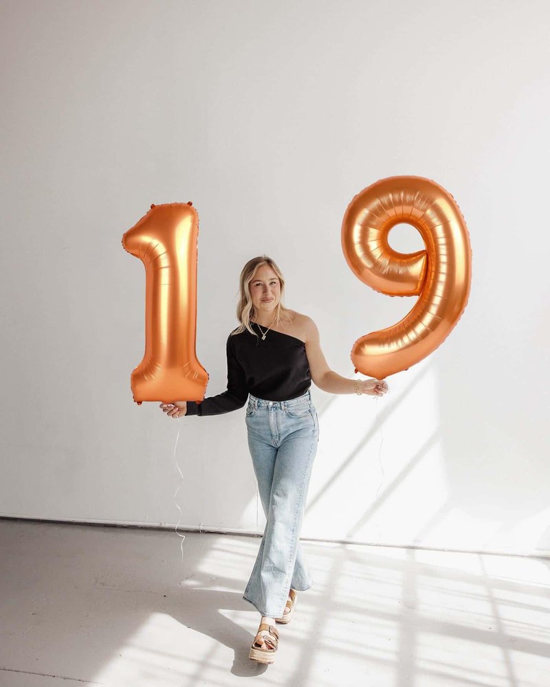 Orange Number 7 Balloon 40 Inch, 7th Birthday Party Decorations for Children, Giant 7 Foil Balloon for Party Supplies